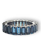 Load image into Gallery viewer, Blue London Topaz Baguette Eternity Band-Rings-Gretchen Ventura
