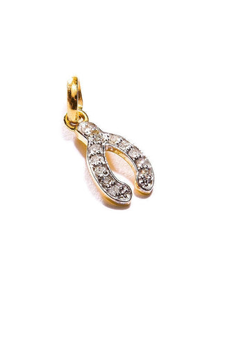 14K Gold & Diamond Wish Bone Pendant #7212-Neck Pendant-Gretchen Ventura